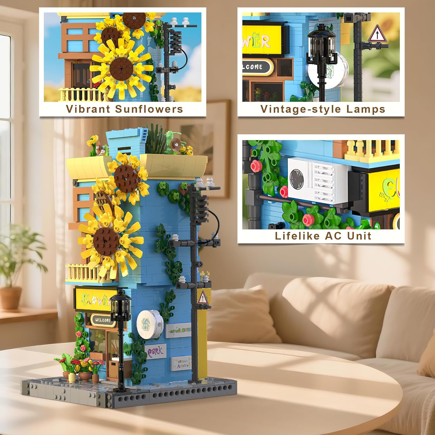 BeepZipp Juego de Construcción Casa Girasol con Luz LED, Bloques de...