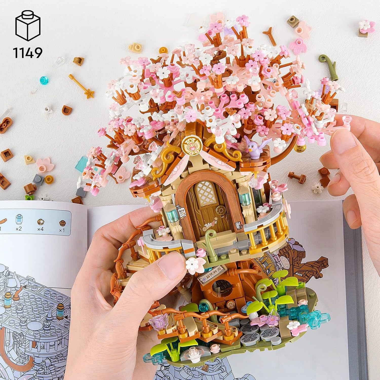 Vziimo - Juego de construcción de árbol bonsái de flor de cerezo, c...