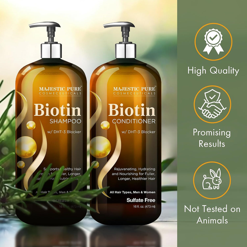 MAJESTIC PURE Juego de Champú y Acondicionador con Biotina y Comple...