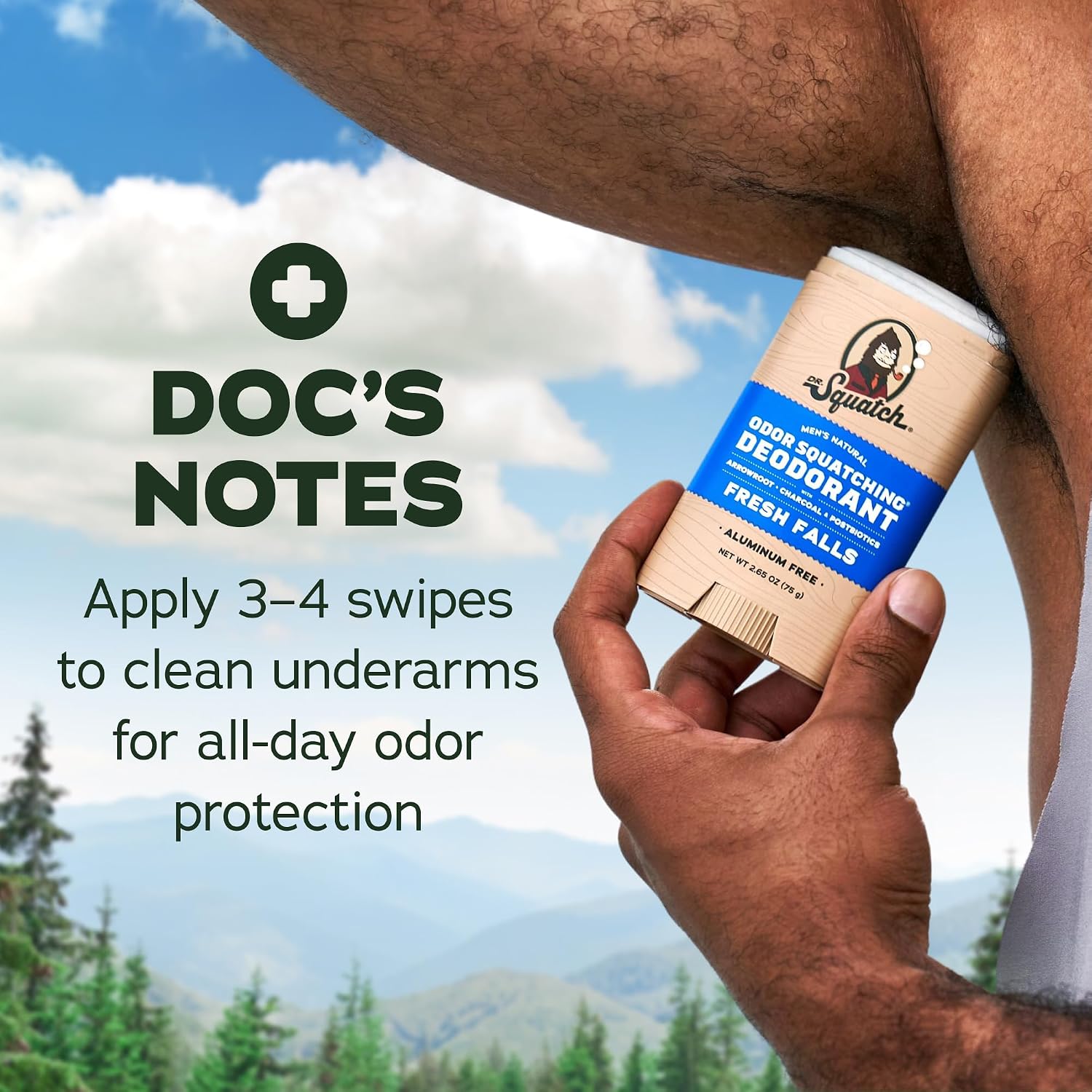 Dr. Squatch Desodorante natural para hombres, sin olor, sin alumini...