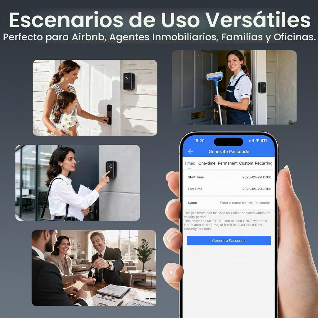 Caja de bloqueo de llave inteligente para exteriores - Bluetooth, a...
