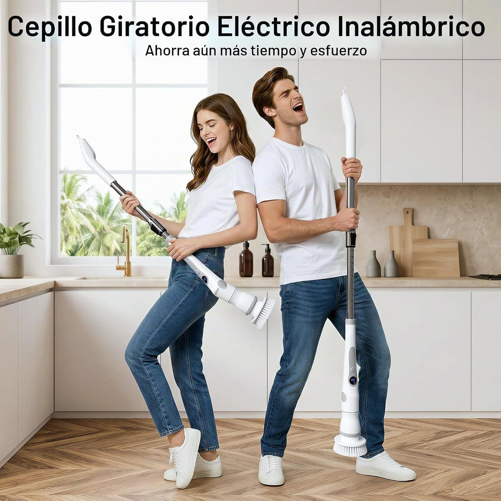 JOYMOOP Limpiador eléctrico giratorio, cepillo de limpieza inalámbr...