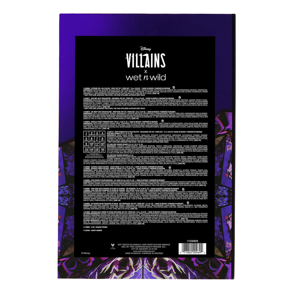 wet n wild Disney Villains PR Box, colección de maquillaje y acceso...