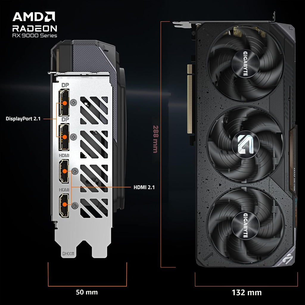 GIGABYTE Radeon RX 9070 Gaming OC 16G tarjeta gráfica, PCIe 5.0, 16...