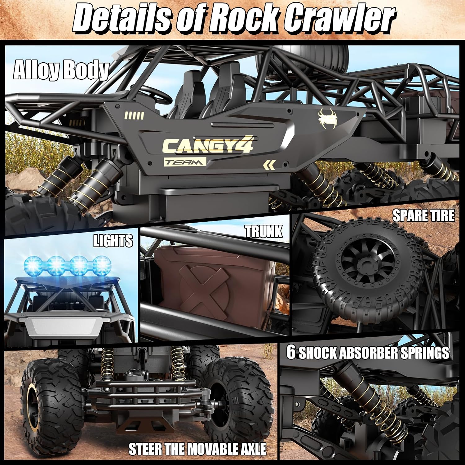 Jiakora Coches RC de Gran Tamaño, Camión RC Rock Crawler con 2 Bate...