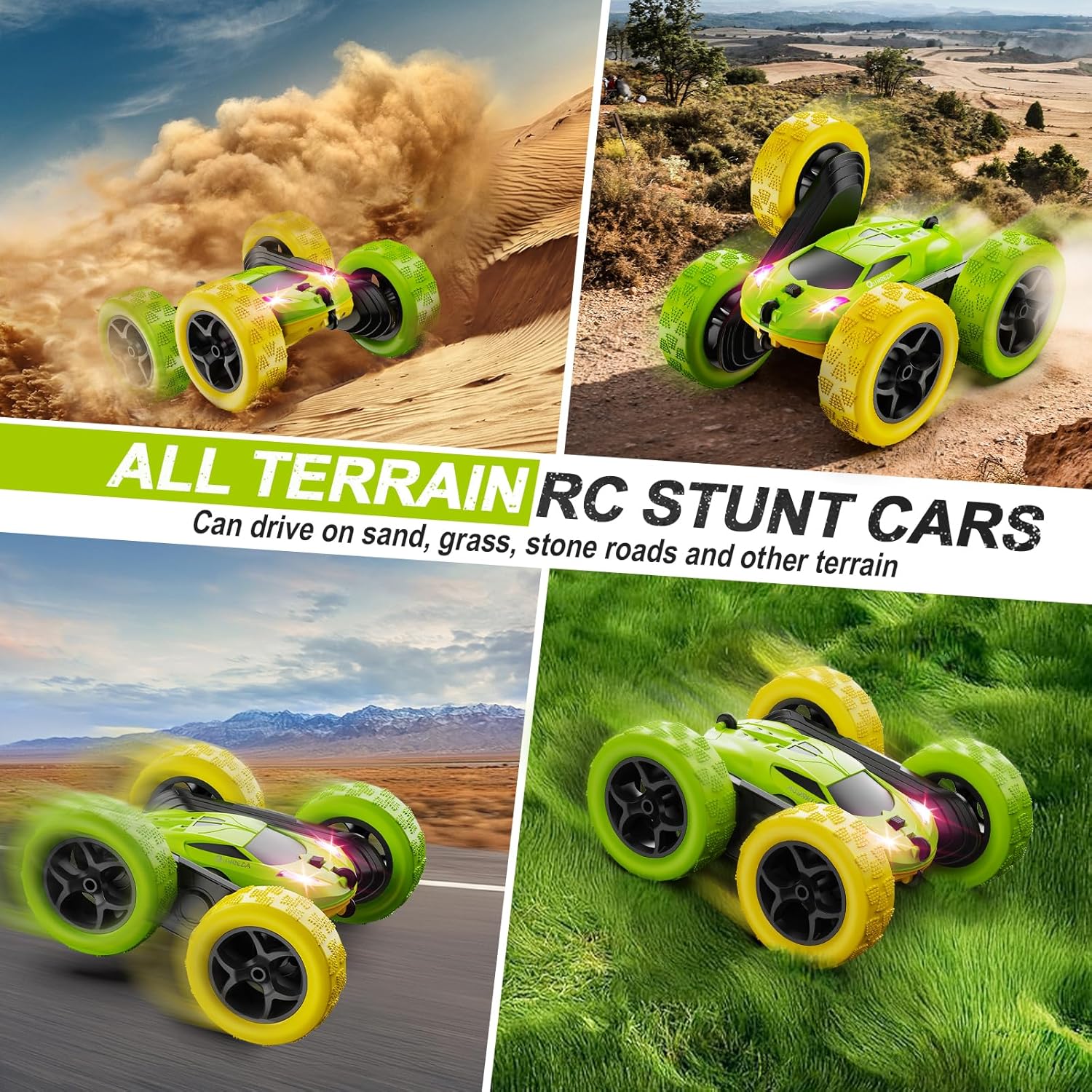 QUNREDA - Coche a control remoto, juguetes de coche RC para niños d...