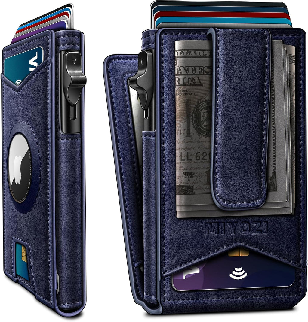 miyozi Airtag - Cartera para hombre con clip para dinero, 9 tarjeta...