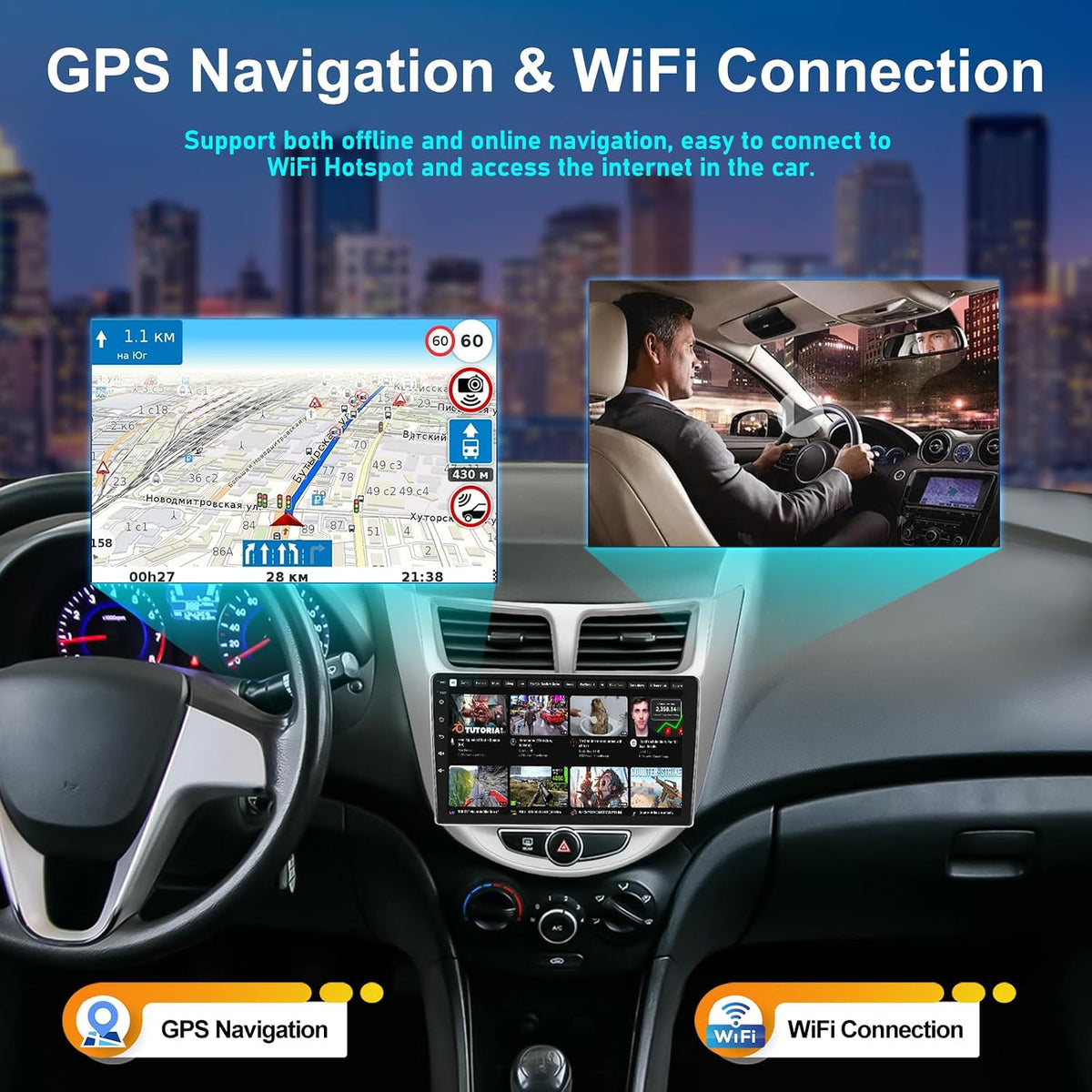 2G+64G Android 15 Car Stereo para Hyundai Accent 2012-2017 con Carp...
