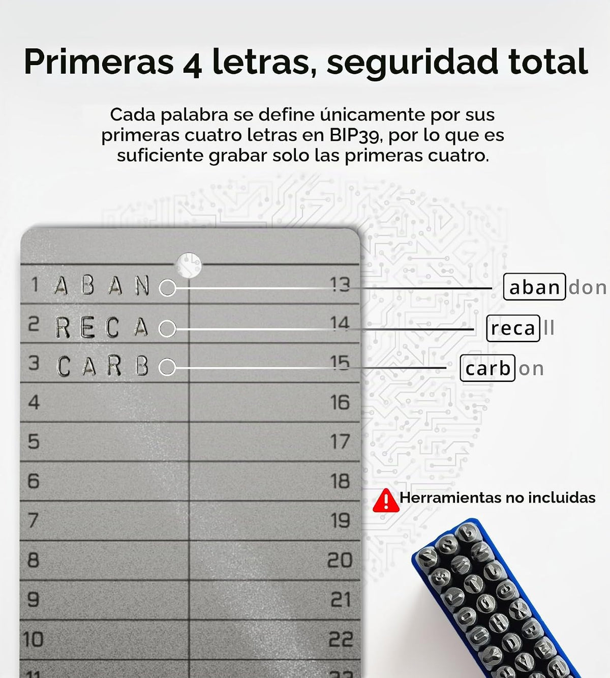 CREVIK Titanio Crypto Seed Phrase Frase Frigorífico, 0.079 in Extra...
