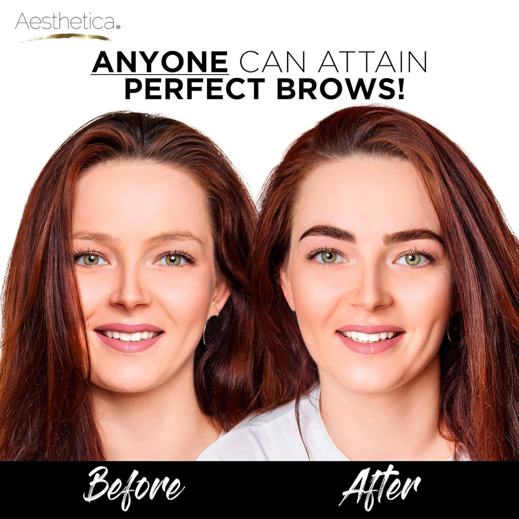 Aesthetica Kit de contorno de cejas de 16 piezas, paleta de maquill...
