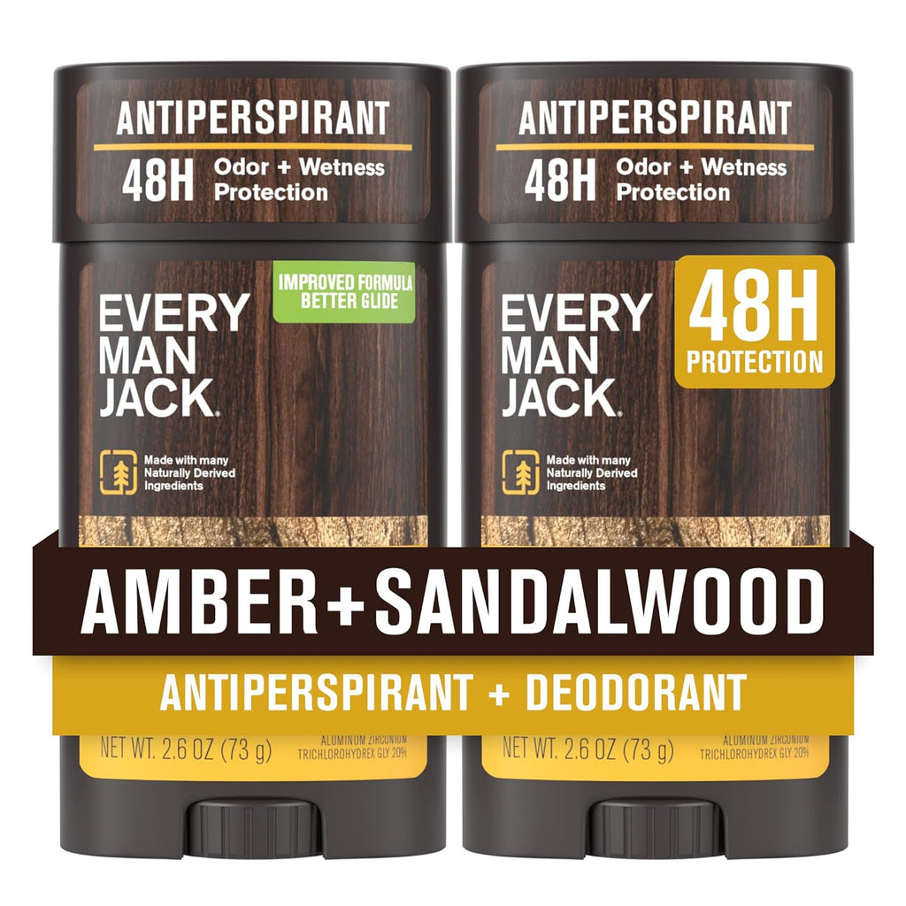 Every Man Jack Desodorante antiperspirante para hombre de ámbar + s...