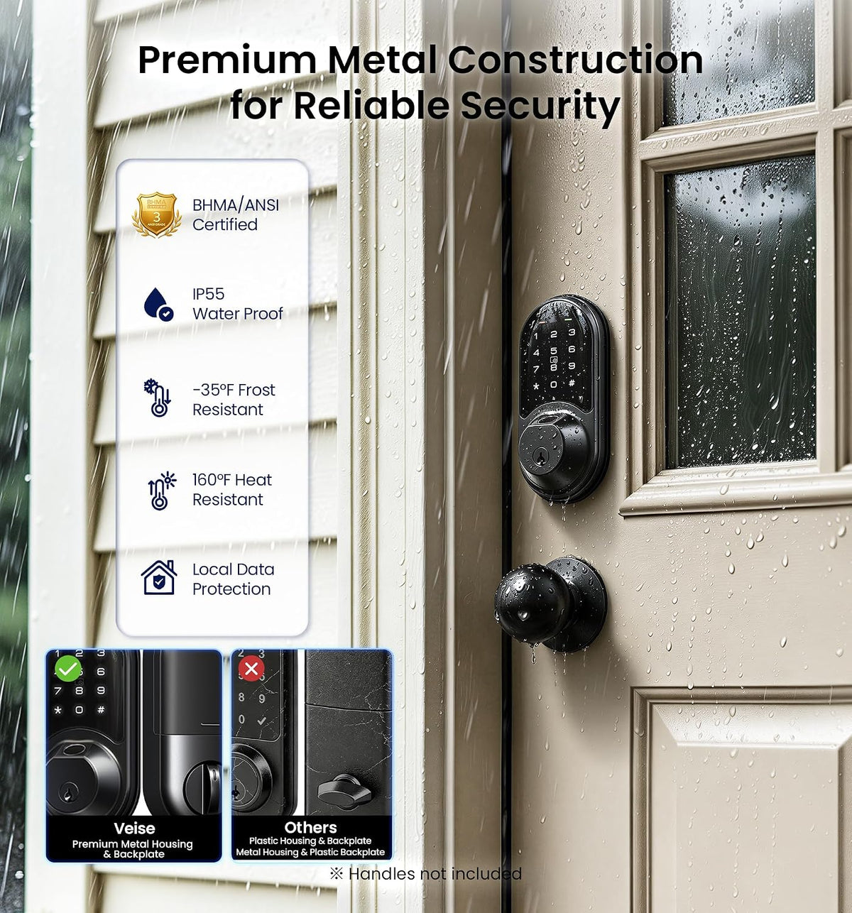 Veise RZ07 Cerradura de puerta inteligente con huella dactilar, con...