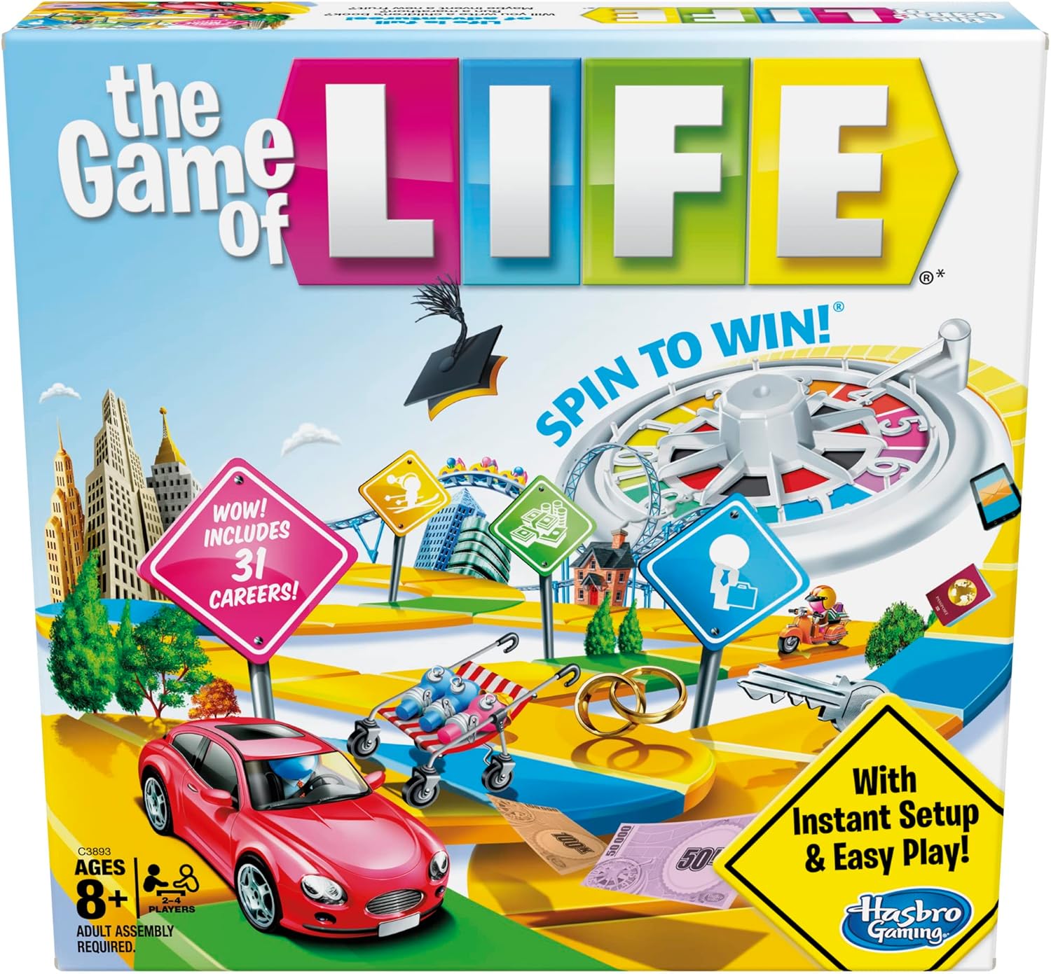 Hasbro Gaming Juego de mesa The Game of Life, juegos familiares par...