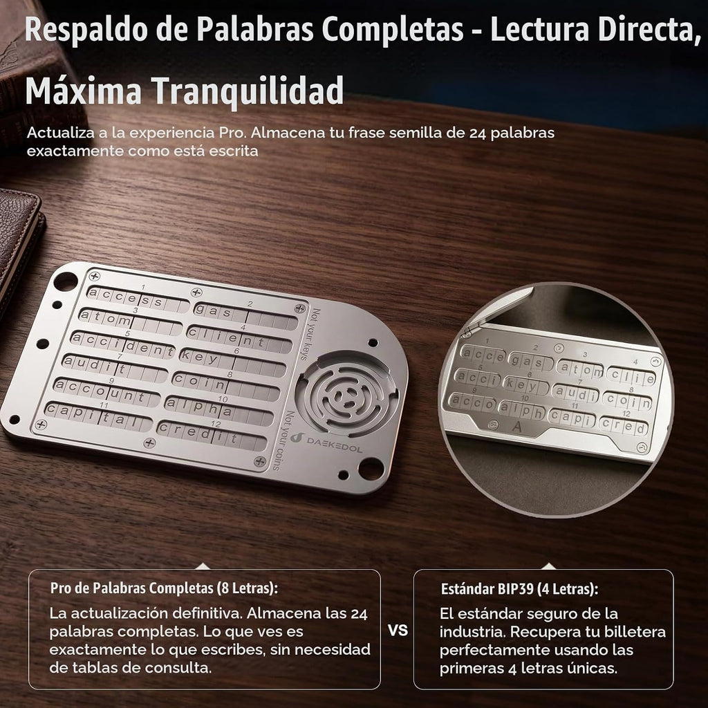 DAEKEDOL Almacenamiento de frases de semillas compatible con AirTag...