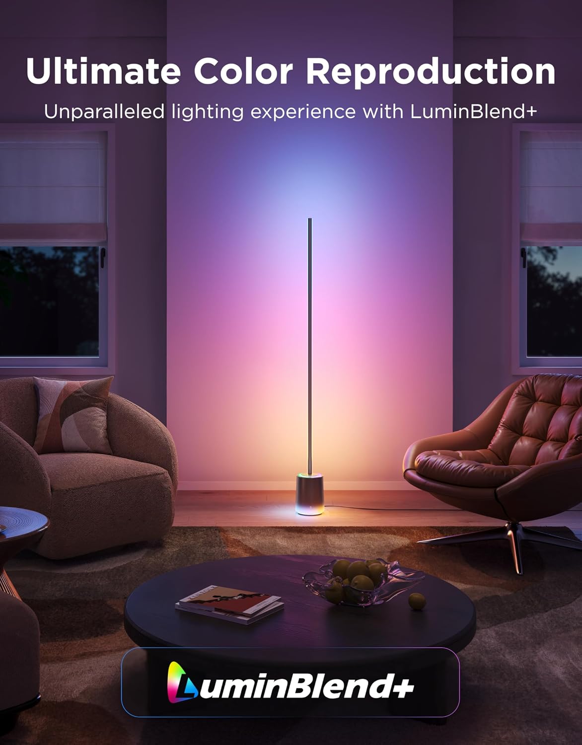 Govee Lámpara de pie 3 con tecnología Luminblend+, lámpara de pie d...