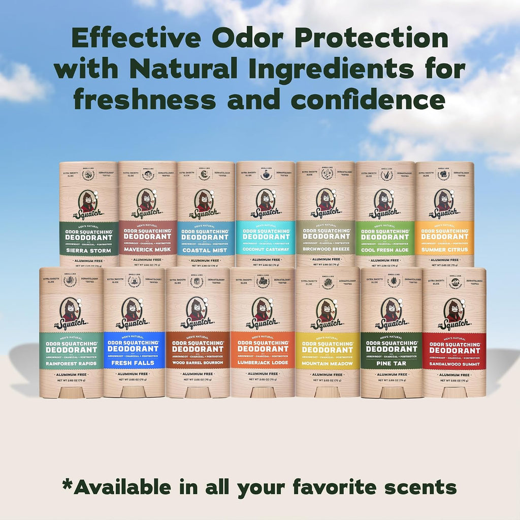 Dr. Squatch Desodorante natural para hombres, sin olor, sin alumini...