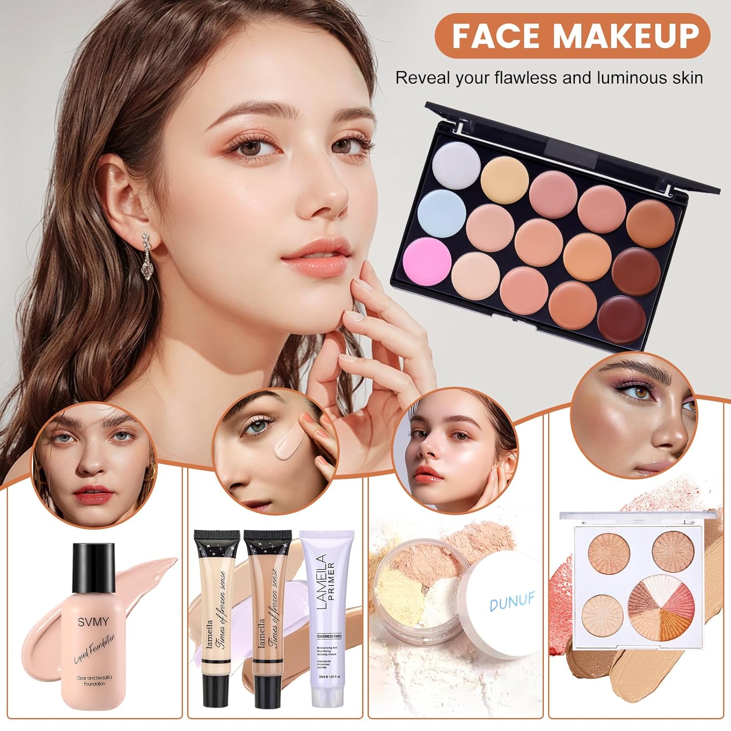 Kit de maquillaje todo en uno para mujer, kit completo, juego de re...