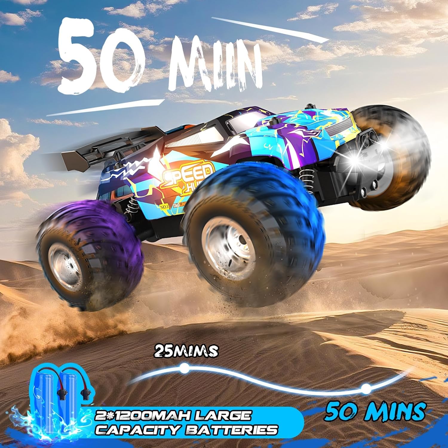 Rcjoyou Auto a control remoto, Camión RC todoterreno 2WD, 20 KM\/H...