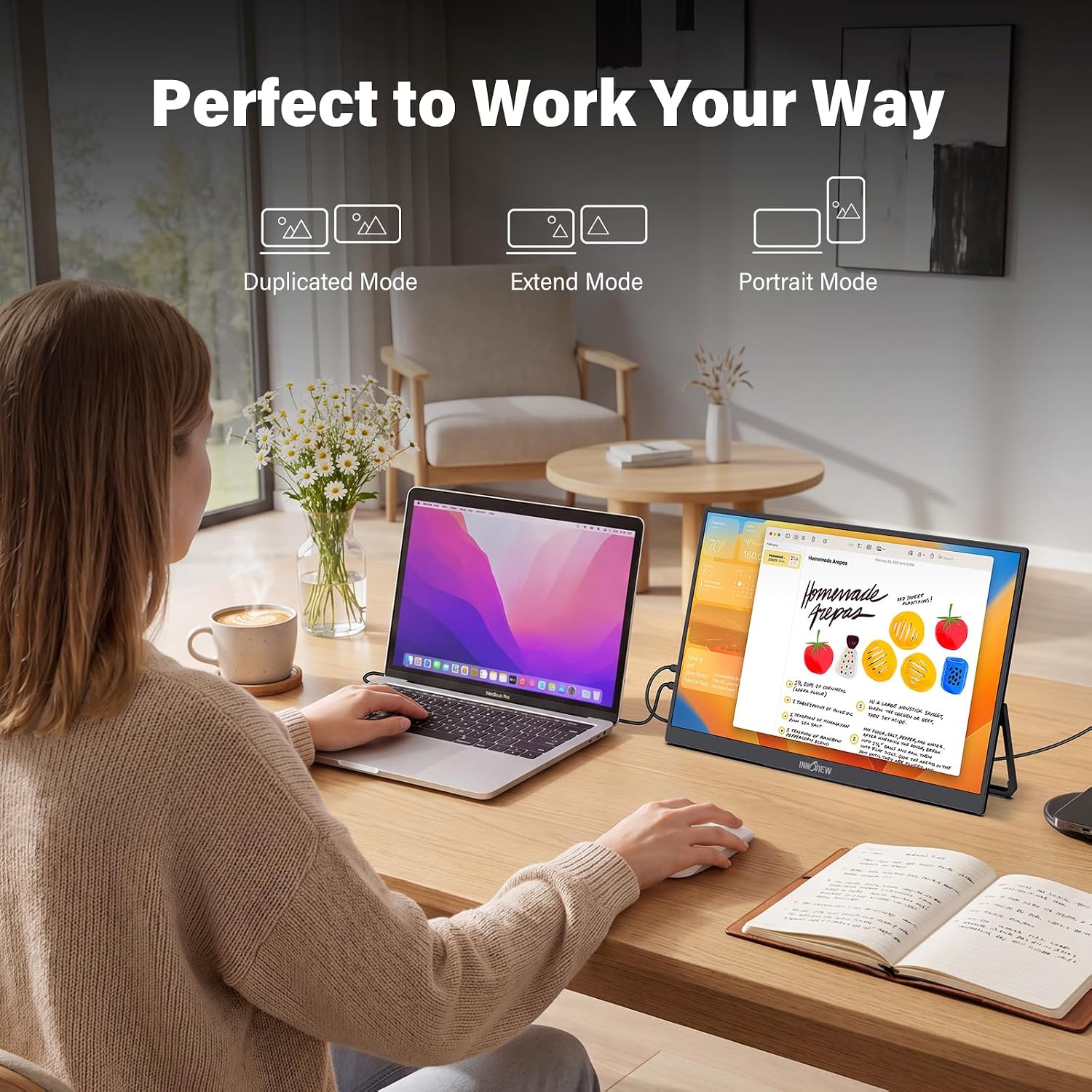 InnoView Monitor portátil de 15.6" 60Hz 4K UHD 3840x2160 | 100%...