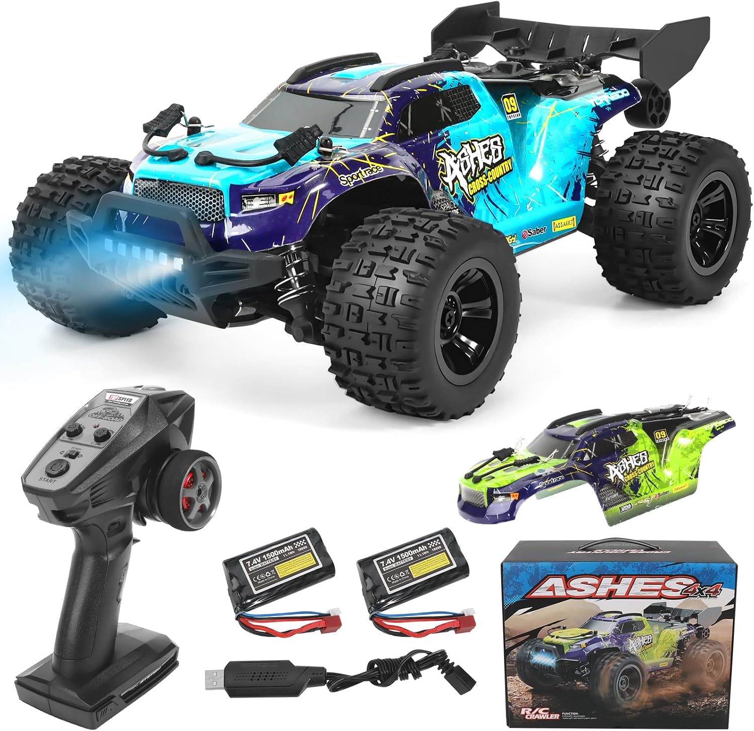 TWIKOMI Coche a control remoto todo terreno a escala 1:18 para adul...