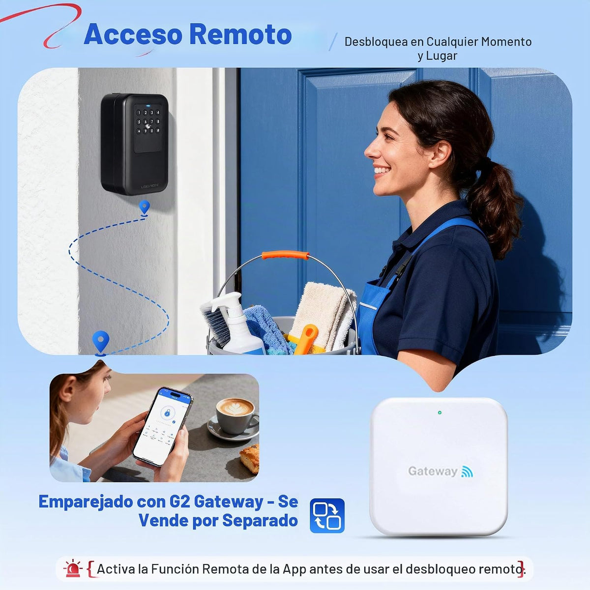 LOQRON Caja de bloqueo de llave inteligente con control de aplicaci...