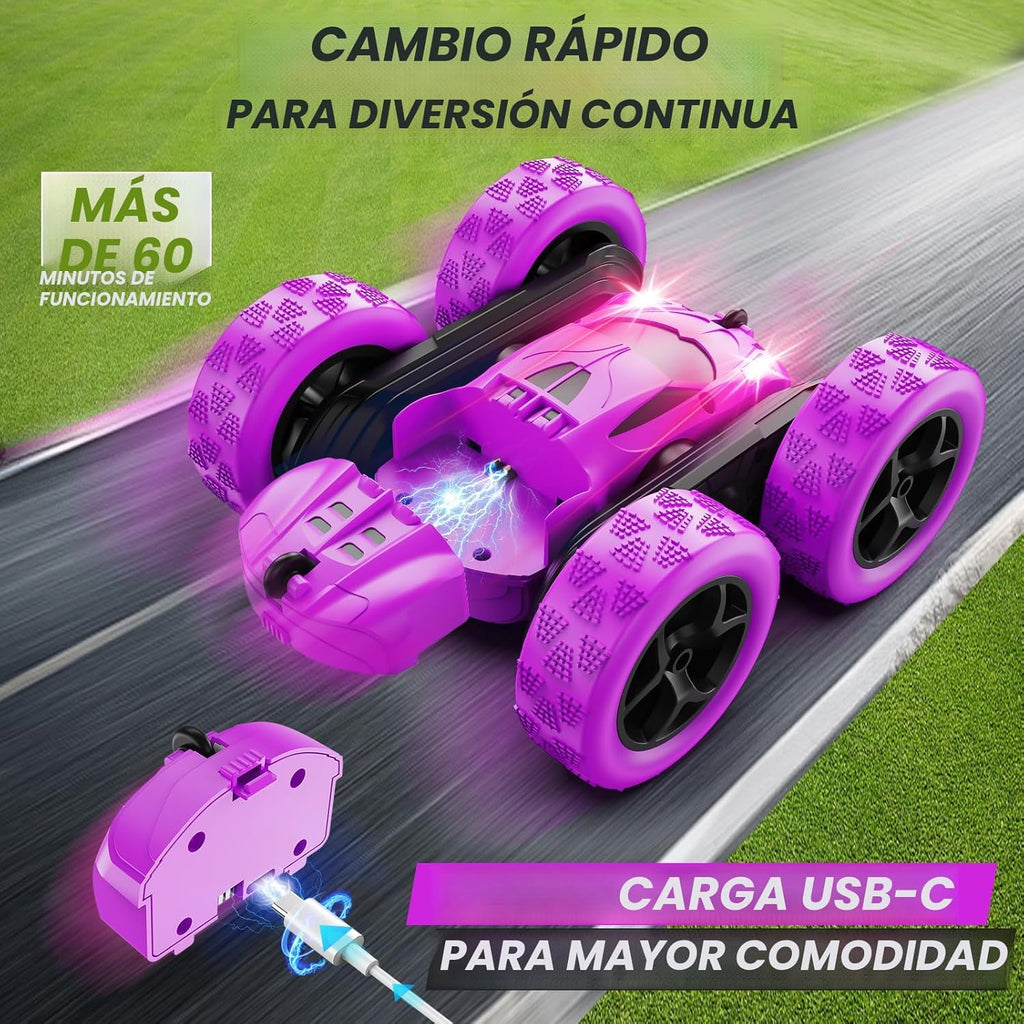 QUNREDA - Autos RC, coche de control remoto púrpura para niñas, RC...