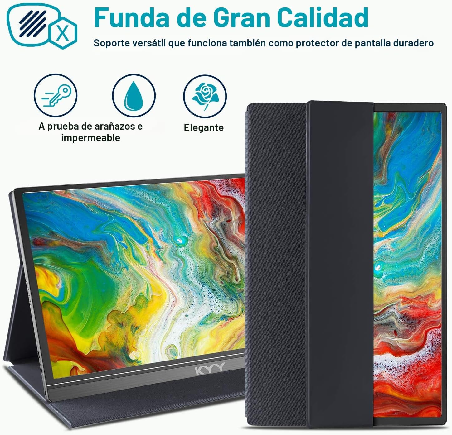 KYY Monitor portátil de 15.6 pulgadas 1080P FHD USB-C, pantalla de...