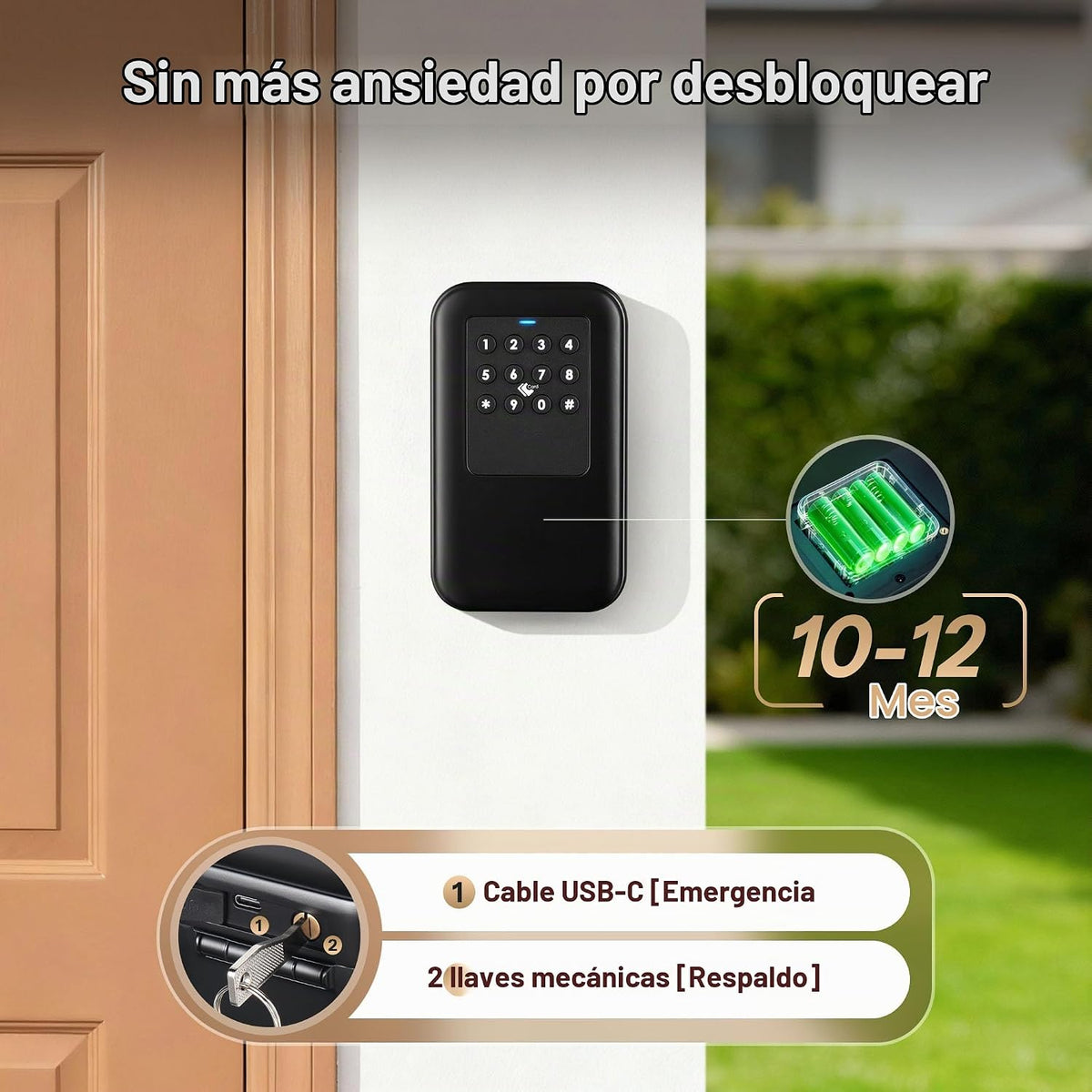 Moquin Caja de bloqueo inteligente con llave Bluetooth \u2013 Contr...