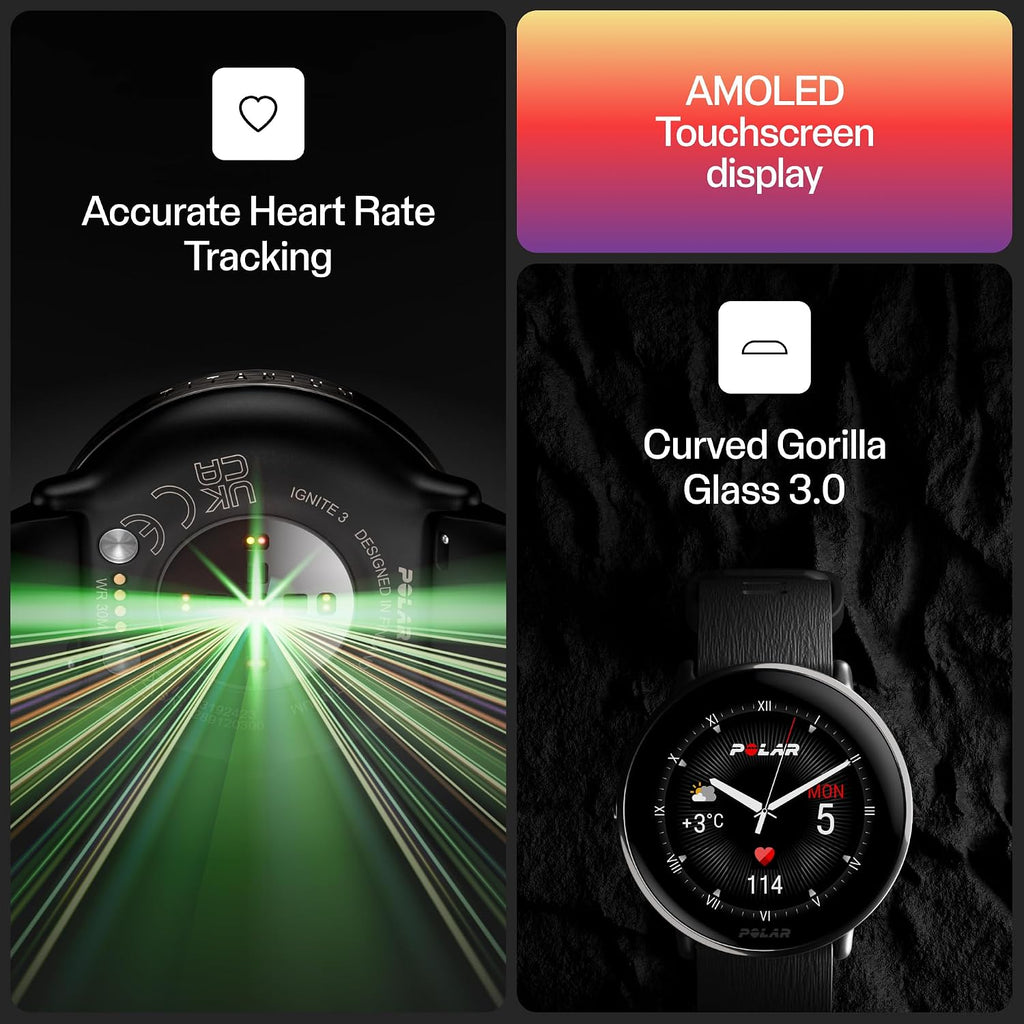 POLAR Ignite 3 Series Reloj inteligente de seguimiento de fitness d...