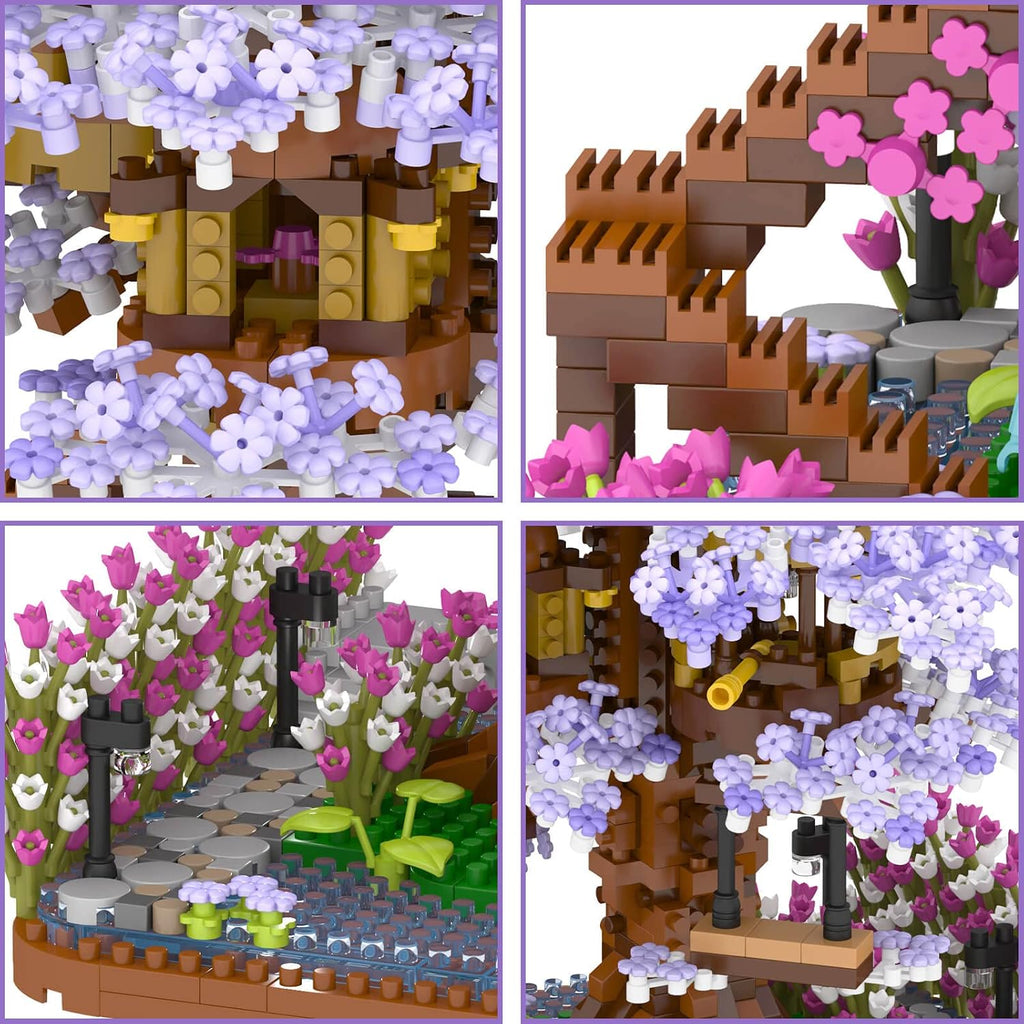 Vziimo Juego de construcción de árbol bonsái en flor de cerezo, jue...