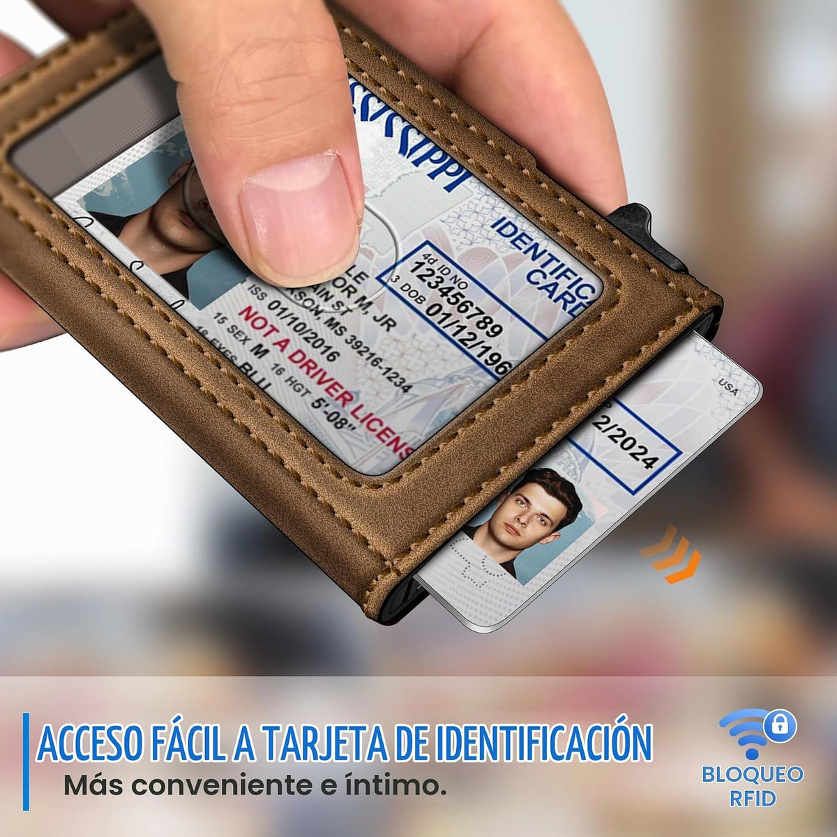 miyozi Billetera Airtag para hombres, delgada emergente porta tarje...