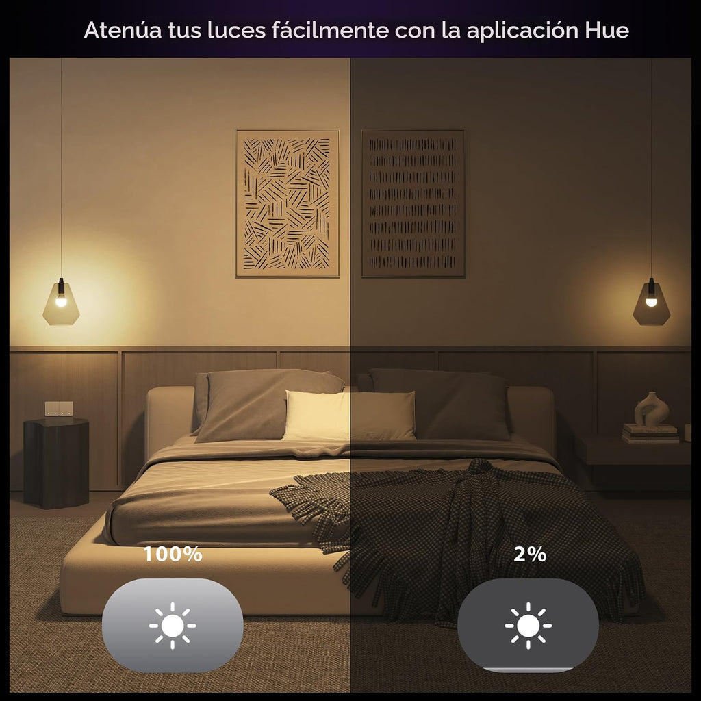 Philips Hue Essential - Bombilla LED inteligente A19, ambiente blan...