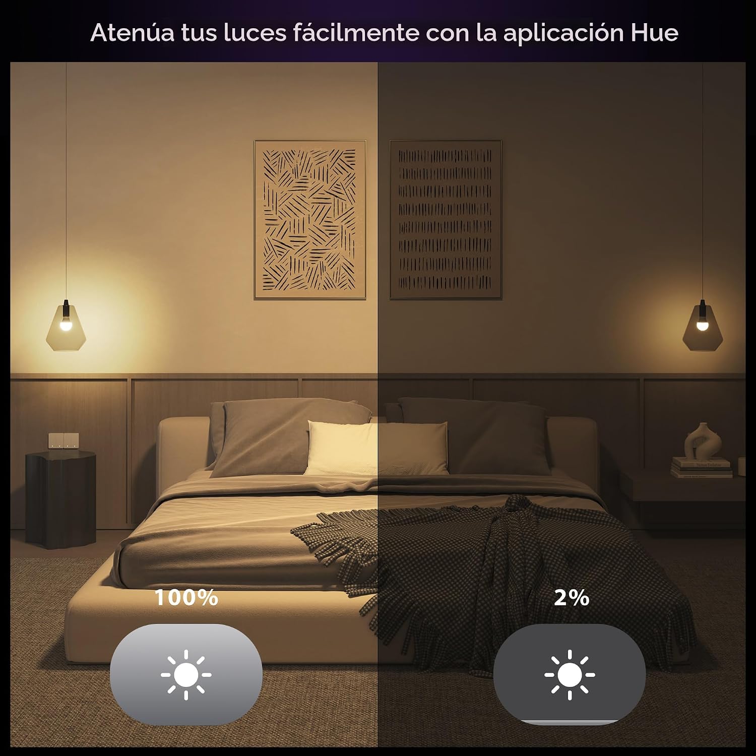 Philips Hue Essential - Bombilla LED inteligente A19, ambiente blan...