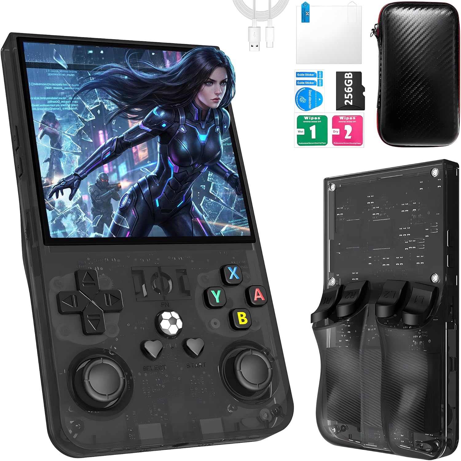 Consola de juegos de mano R36MAX, consola de juegos retro con más d...