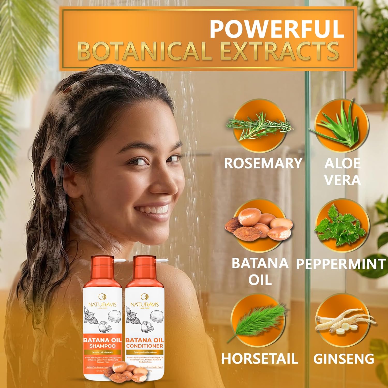 Batana - Juego de champú y acondicionador de aceite, fórmula volumi...