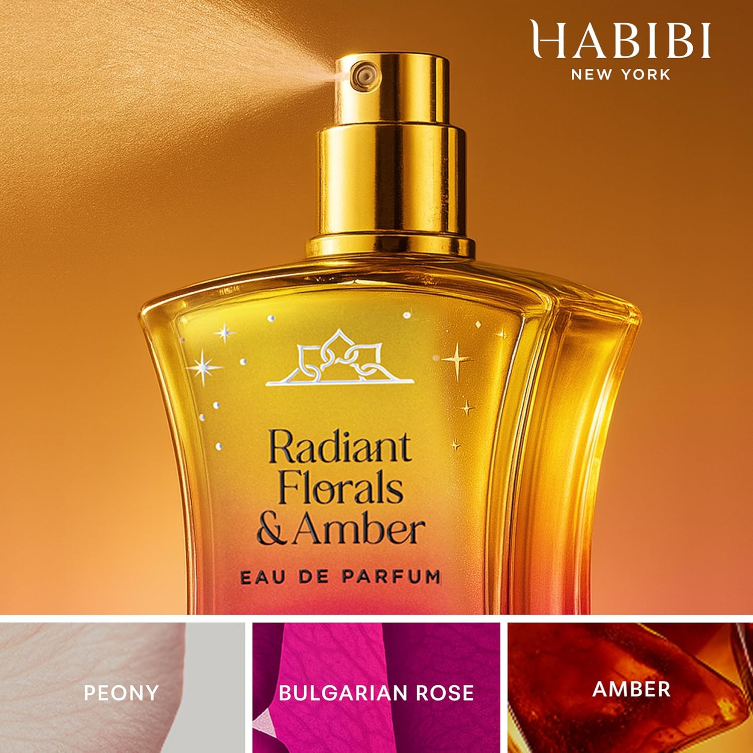 H HABIBI Perfume árabe de flores radiantes y almizcle ámbar para mu...