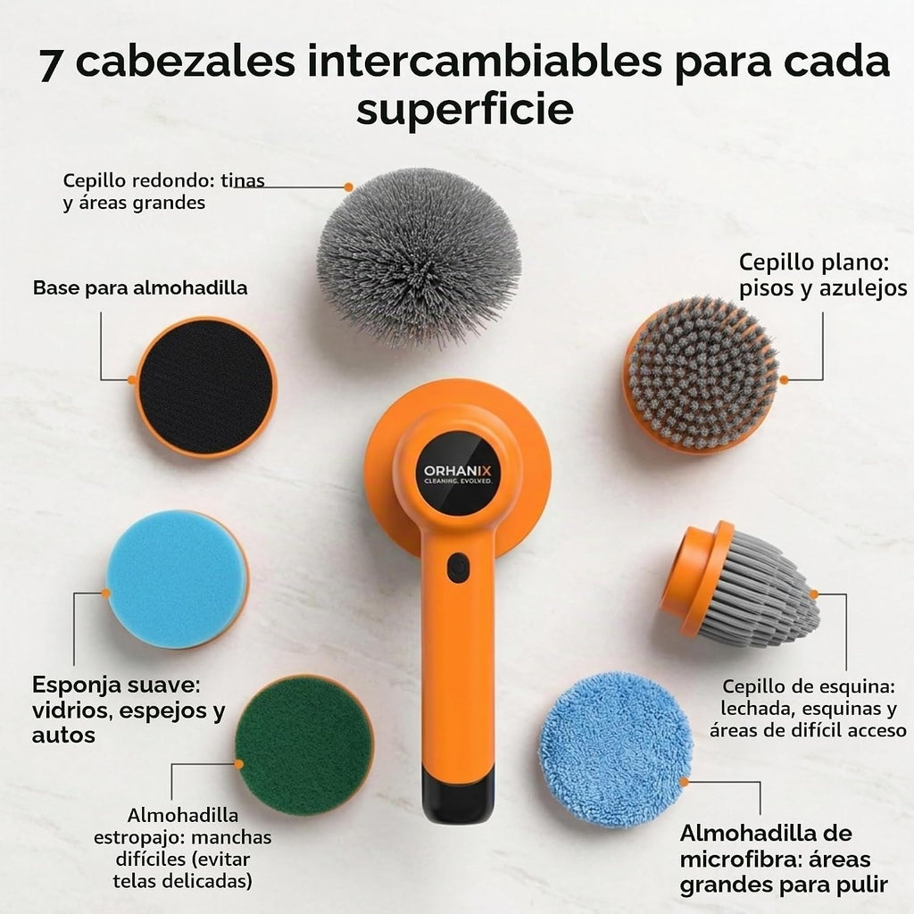 Orhanix Power Spin Scrubber - Cepillo de limpieza inalámbrico con m...