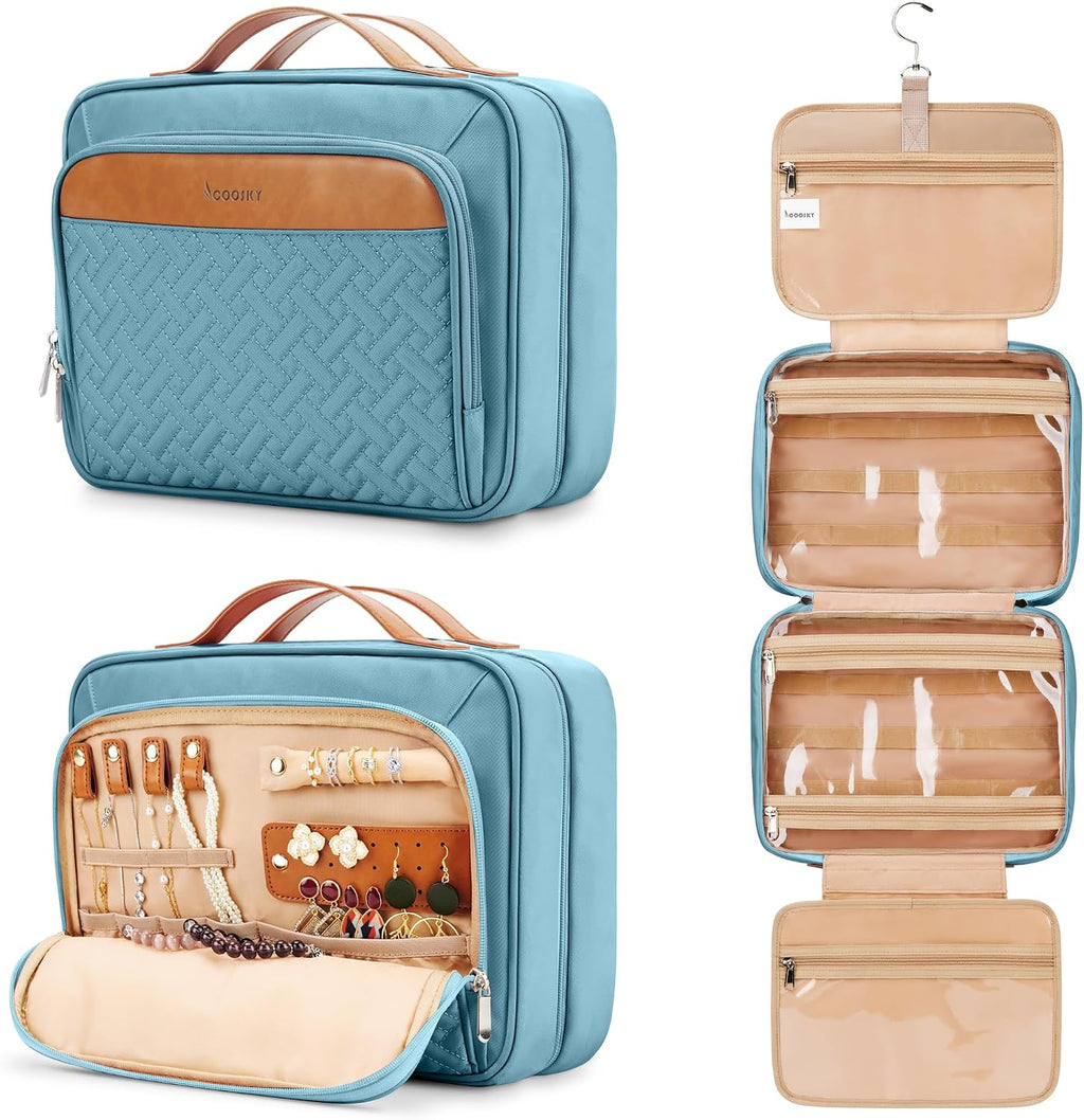 COOSKY Neceser colgante de viaje para mujer, artículos esenciales p...