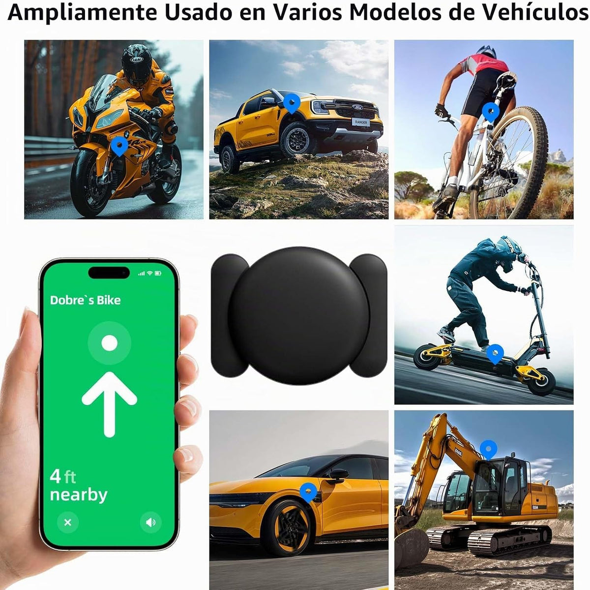 Rastreador GPS para vehículos, rastreador GPS sin tarifa mensual, d...