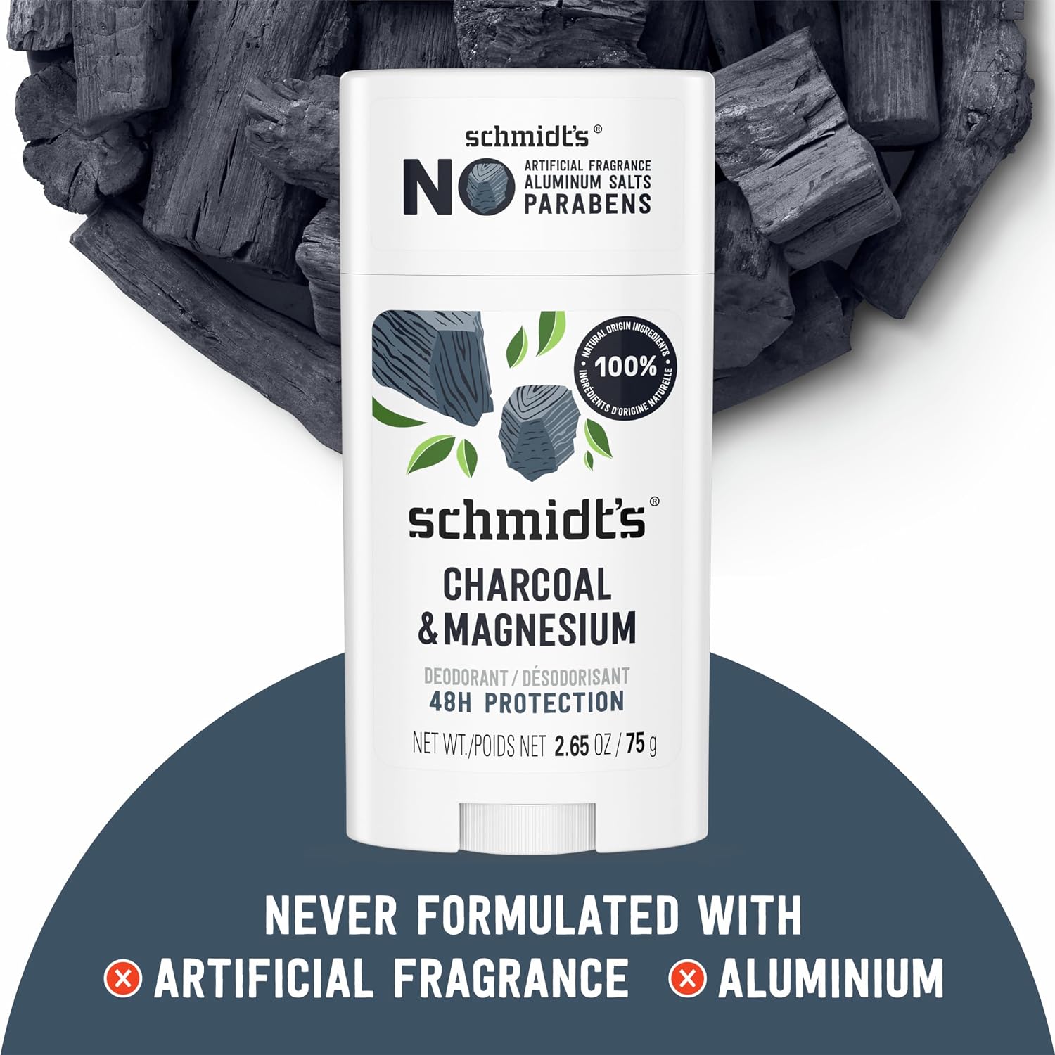 Schmidt's Desodorante sin aluminio vegano con carbón y magnesio...