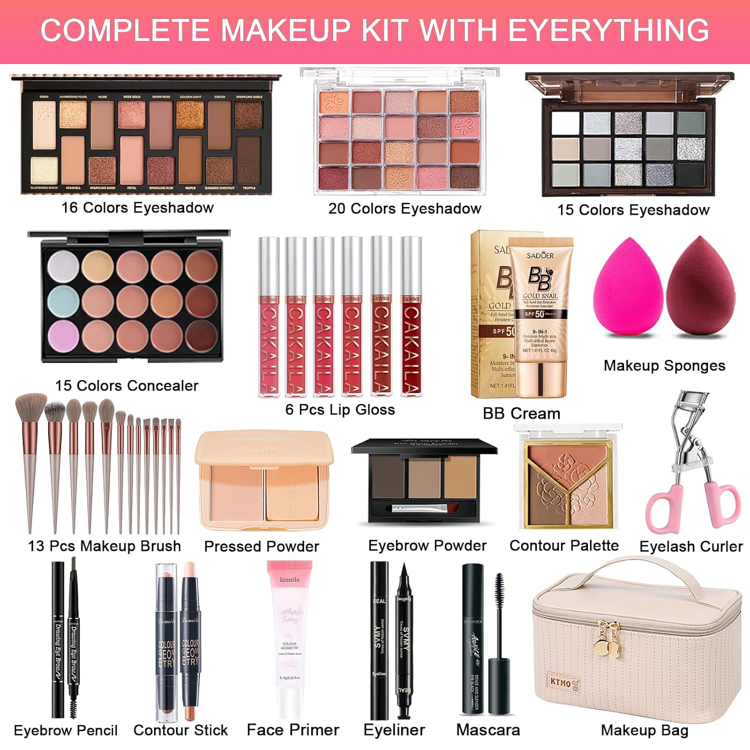 Kit de maquillaje todo en uno, kit de maquillaje para mujeres, kit...