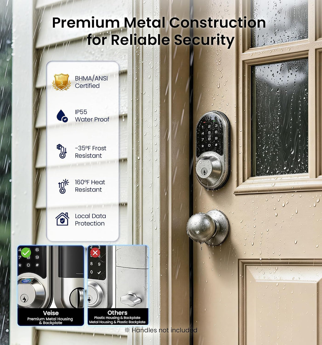 Veise Cerradura de puerta inteligente con huella dactilar RZ07, con...