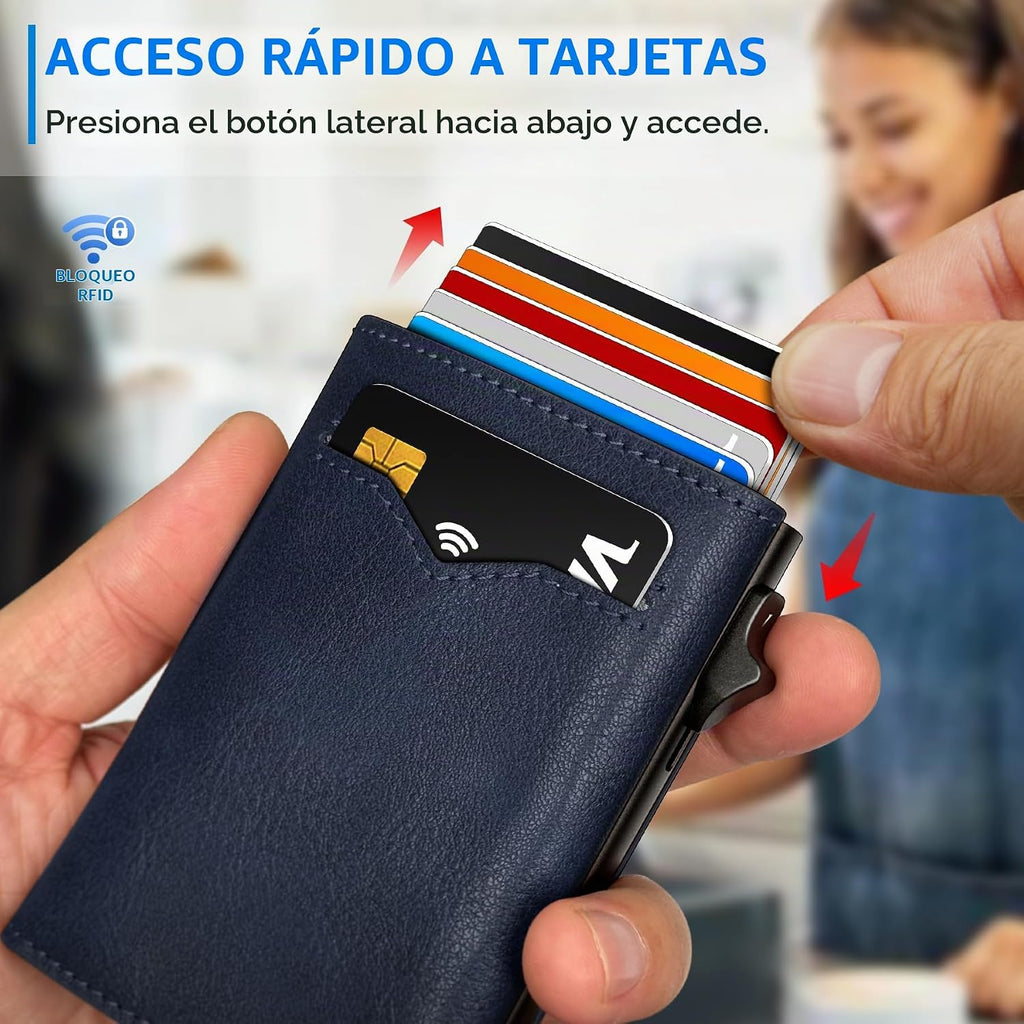 Miyozi Billetera para Hombre, con bolsillo para billetes, 2 ventana...
