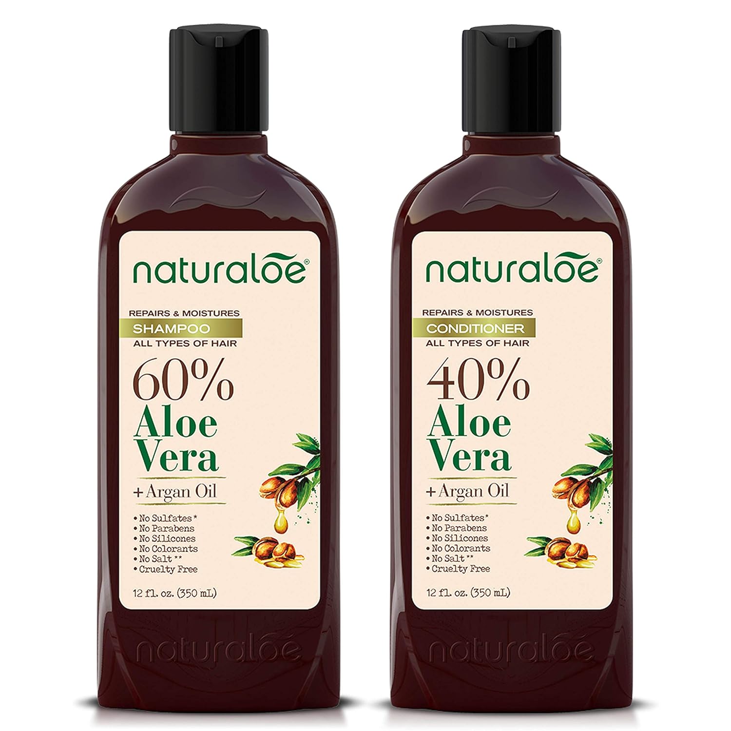 Naturaloe - Champú y acondicionador de reparaciones y humectaciones...