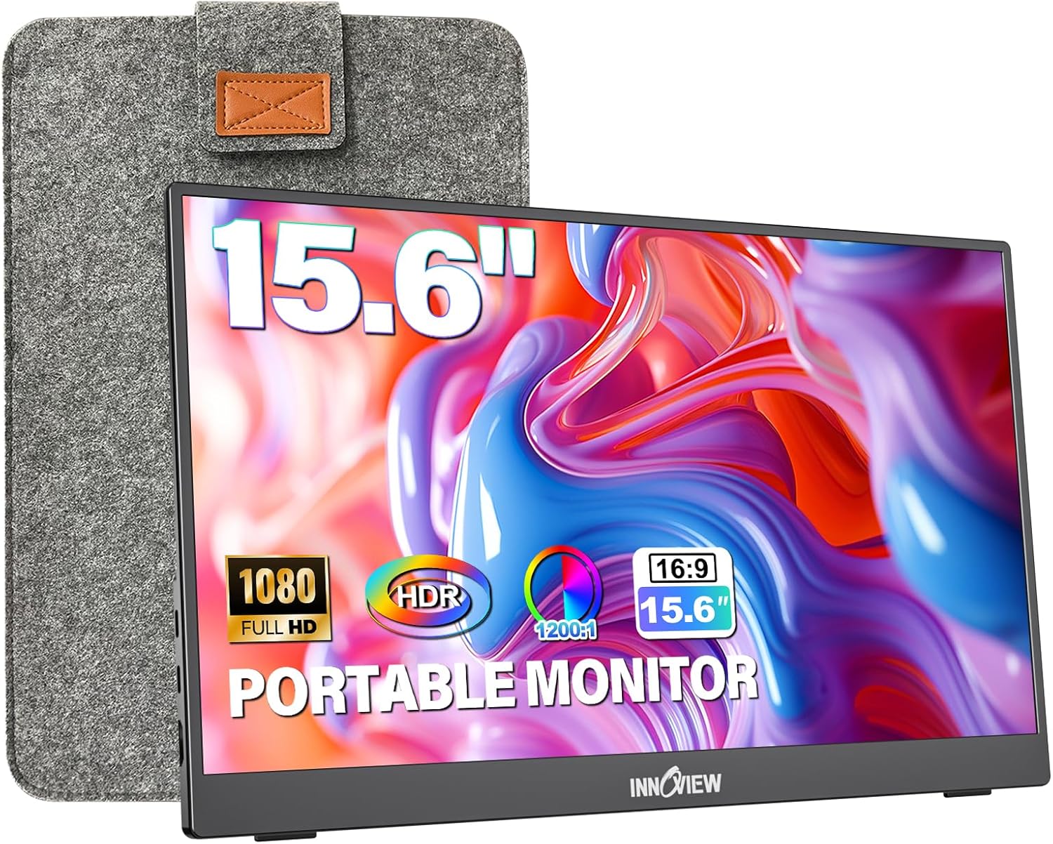 InnoView Monitor portátil de 15.6" 1080P para portátil con fund...