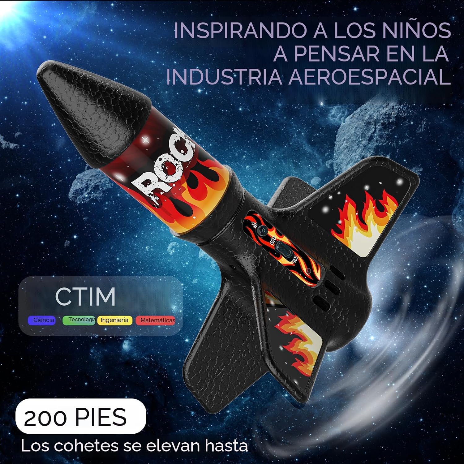 Mafbeanl Lanzador de Cohetes para Niños, Juguete de Cohete Motoriza...