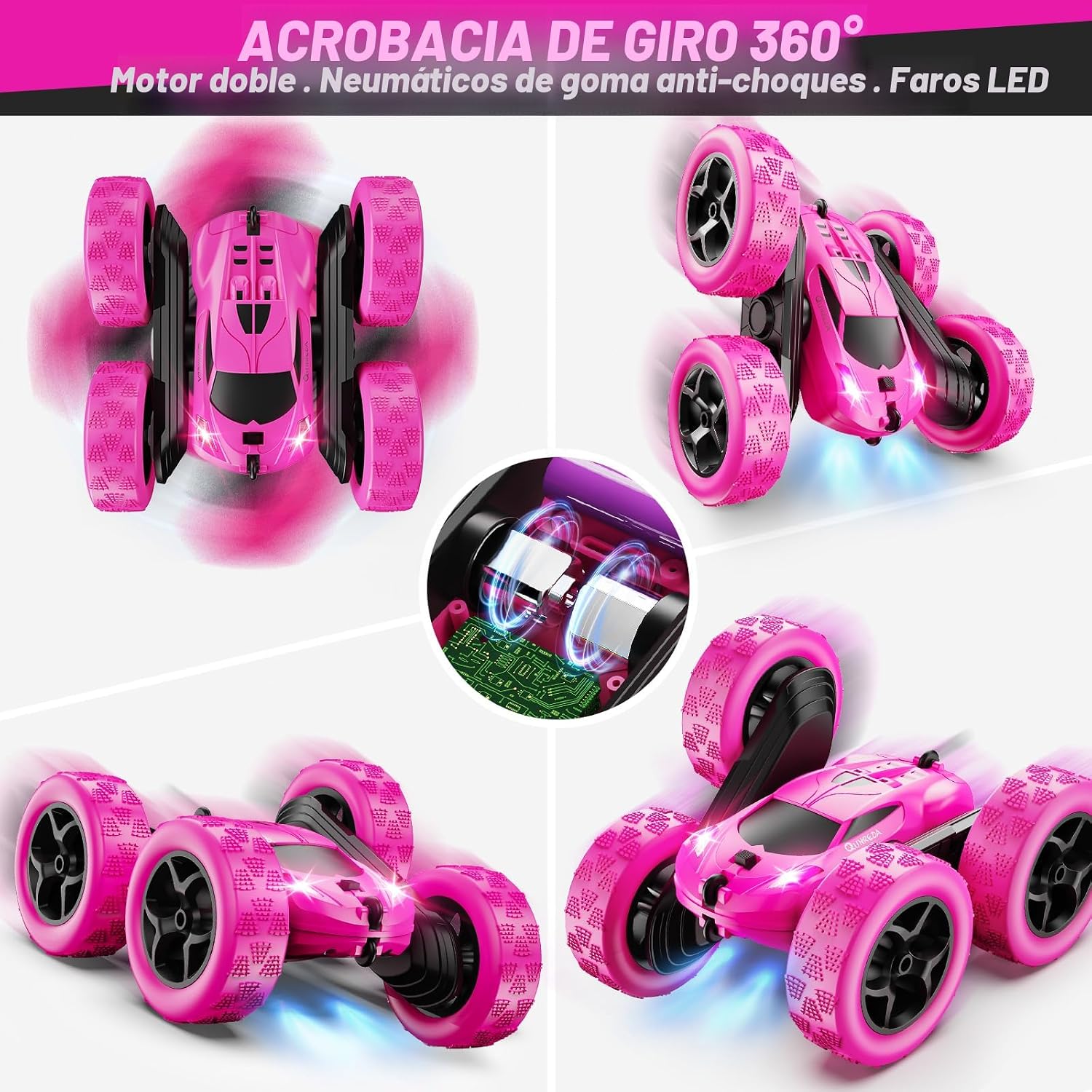 QUNREDA - Autos RC, coche de control remoto rosa para niñas, 2.4 GH...