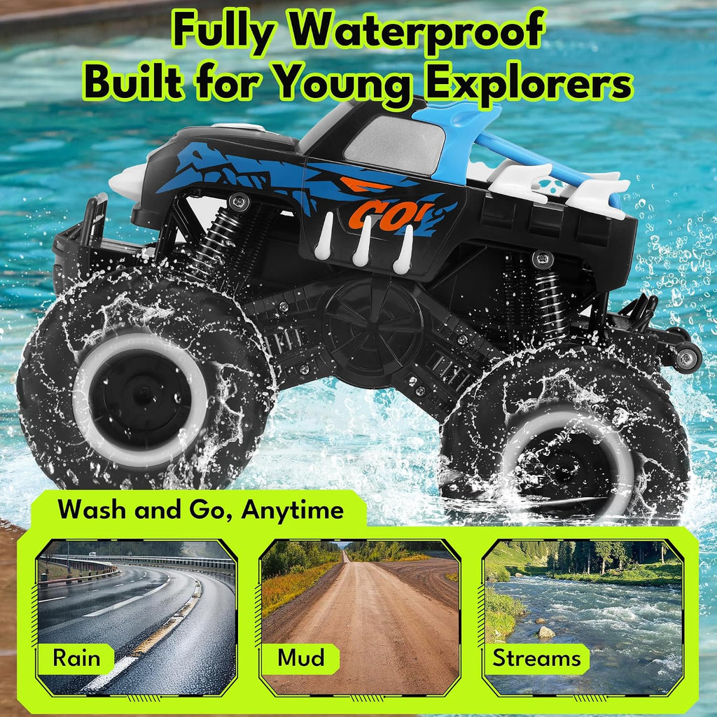 Threeking 1:16 Coches de juguete impermeables RC Monster Truck Cami...