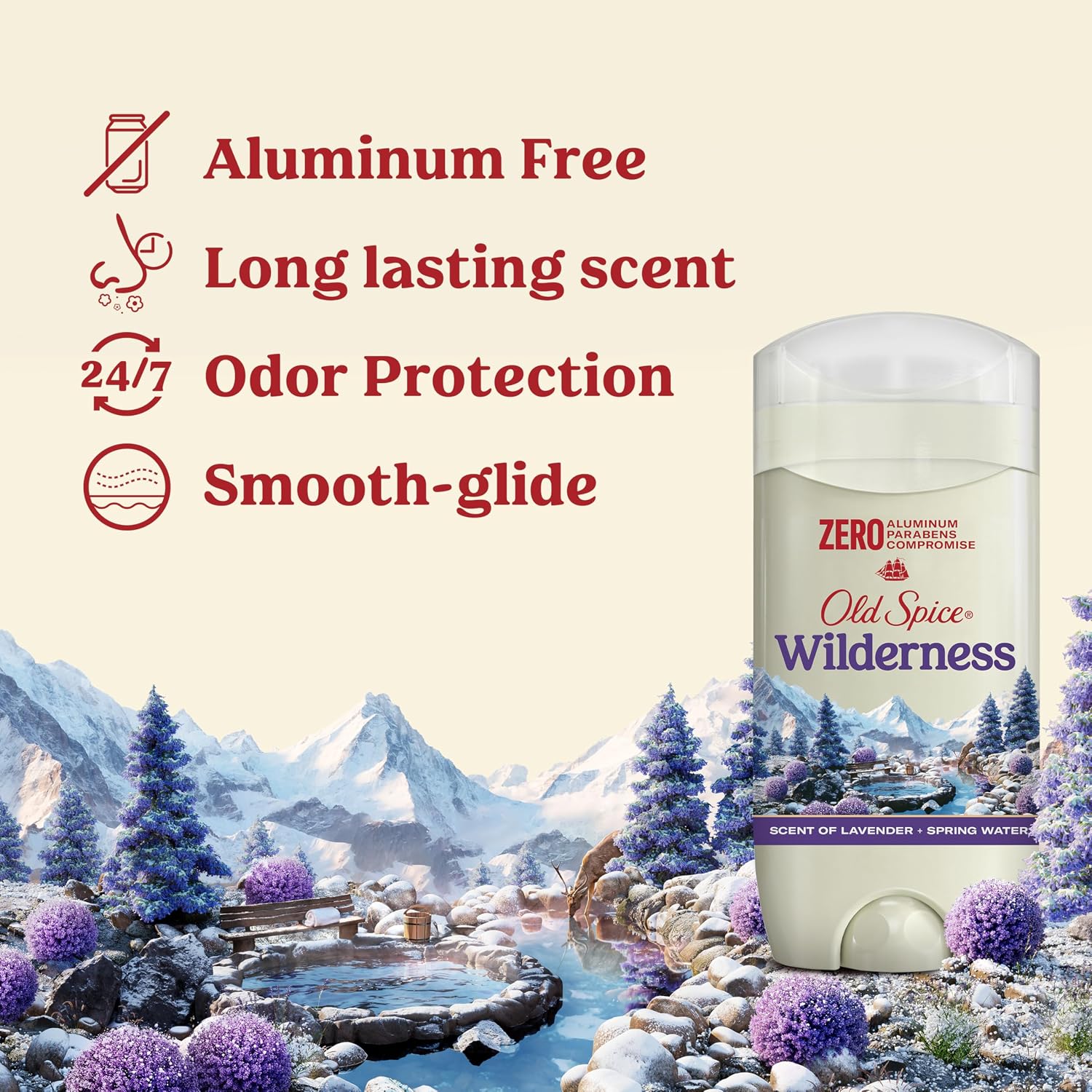 Old Spice Desodorante para hombre sin aluminio Wilderness con lavan...
