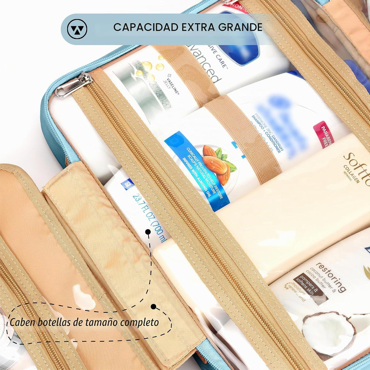 COOSKY Neceser colgante de viaje para mujer, artículos esenciales p...